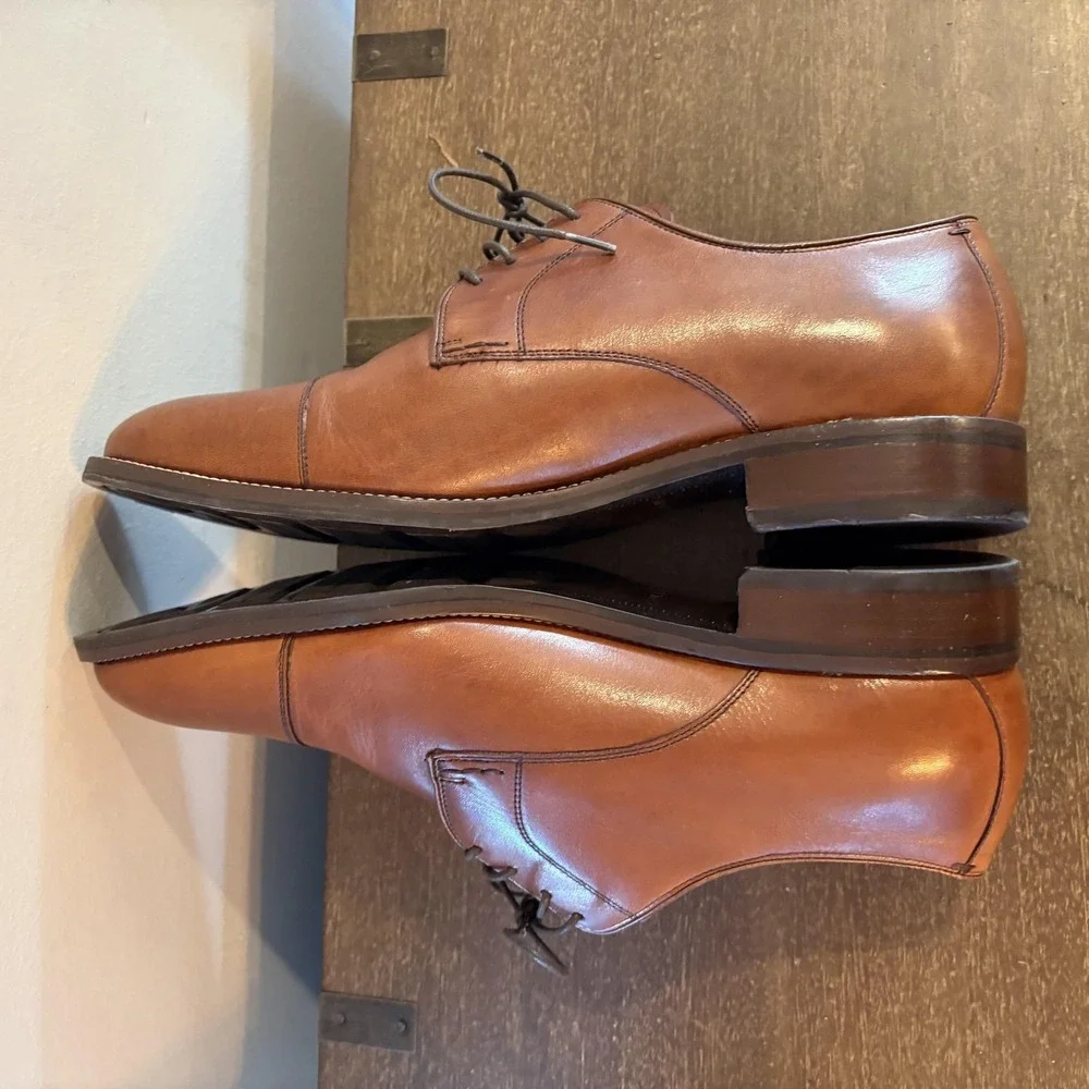 Cole Haan Shoes Mens Size 10.5 W Brown Leather Cap Toe Derby Dress Formal